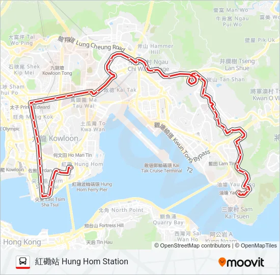 N216 Bus Line Map