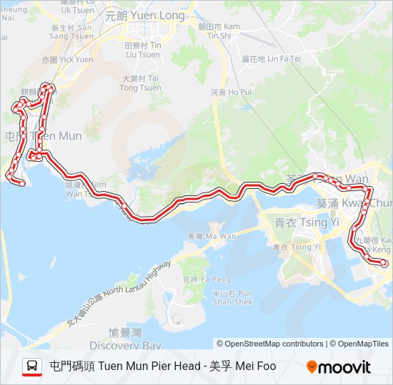 巴士N260的線路圖