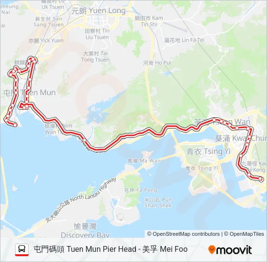 N260 Bus Line Map