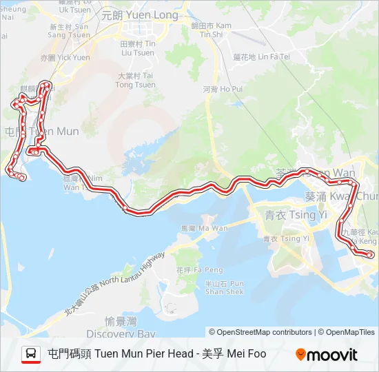 N260 Bus Line Map