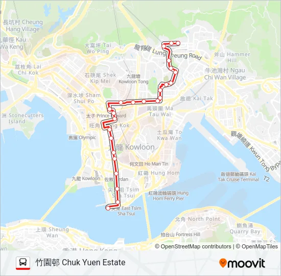1 Bus Line Map