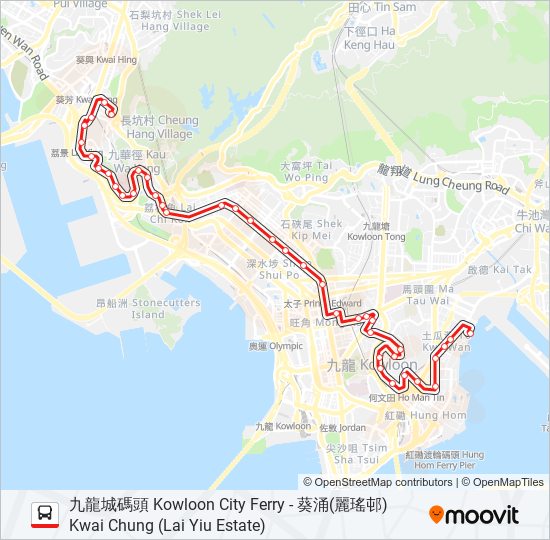 45 bus Line Map