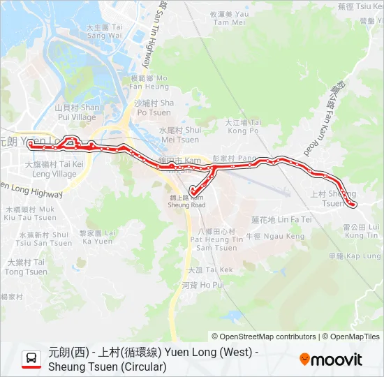 54 Bus Line Map