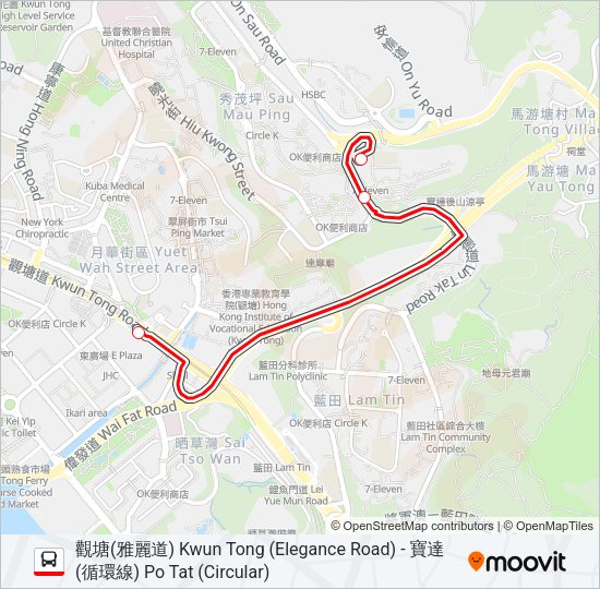 巴士13M的線路圖