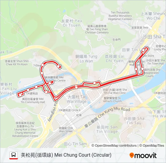 283 Bus Line Map