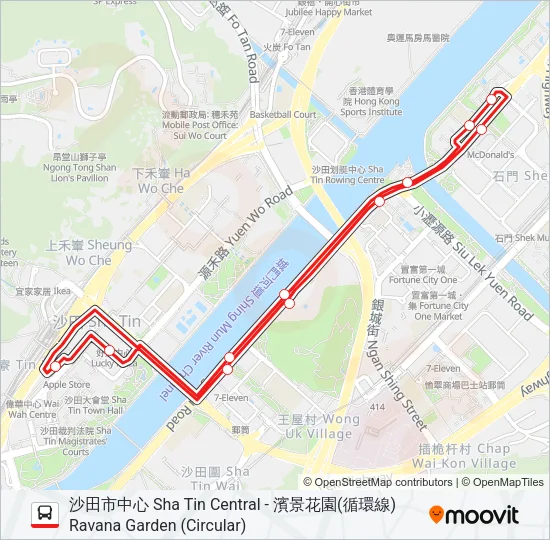 284 Bus Line Map