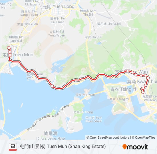 57M bus Line Map