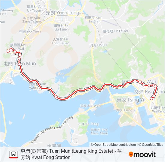 58M bus Line Map