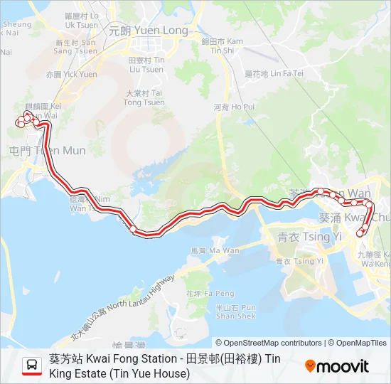 58P Bus Line Map