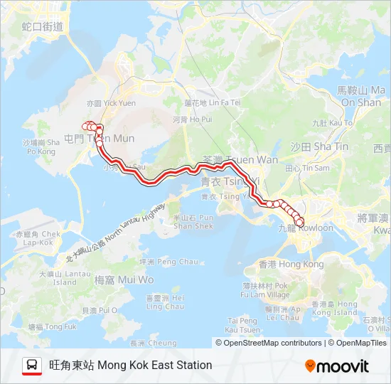 58X Bus Line Map