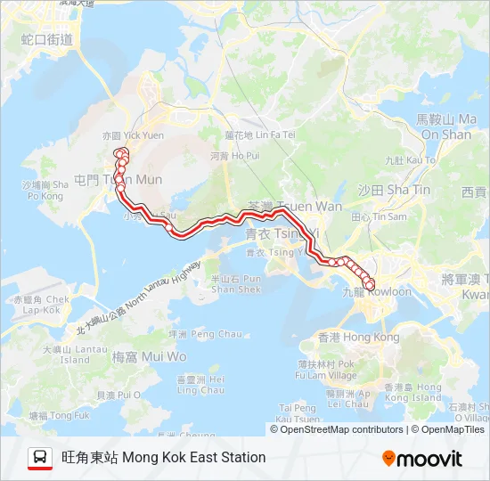67X Bus Line Map