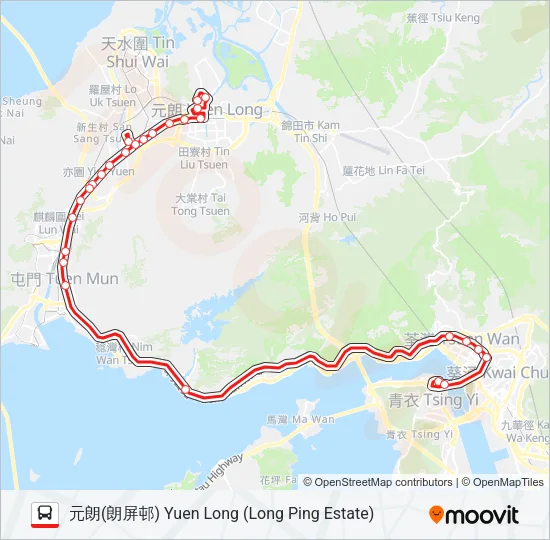 68A Bus Line Map
