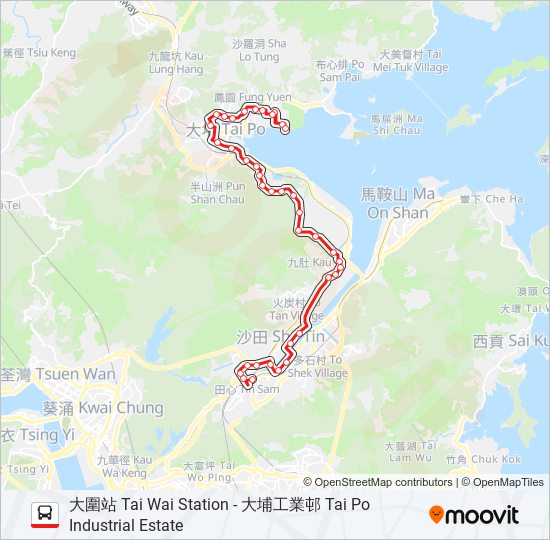 72A bus Line Map