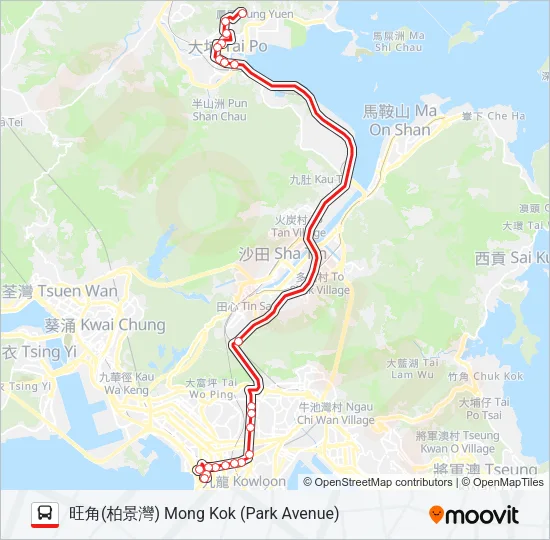 72X Bus Line Map