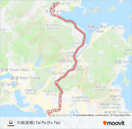 72X Bus Line Map