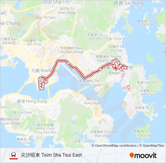 巴士98D的線路圖