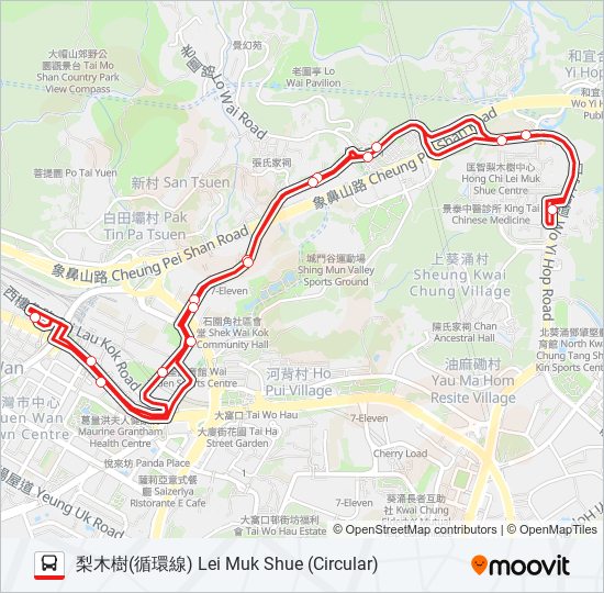 N36 bus Line Map