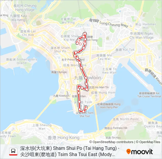 203C Bus Line Map