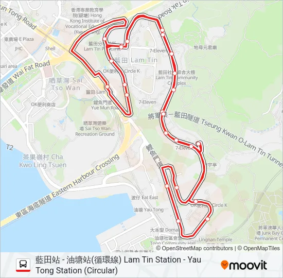 巴士216M的線路圖
