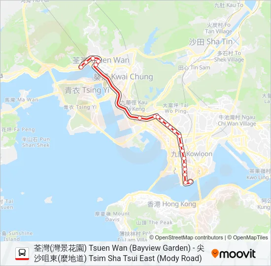 234X Bus Line Map
