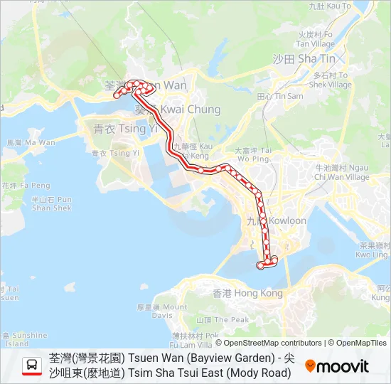 234X Bus Line Map
