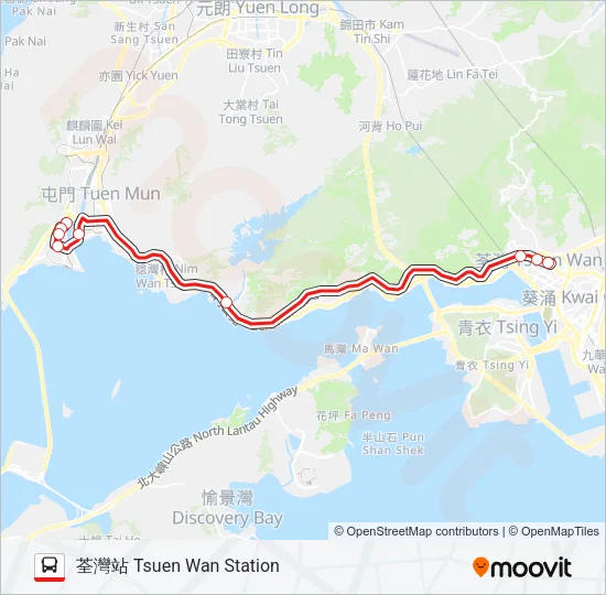 259E Bus Line Map