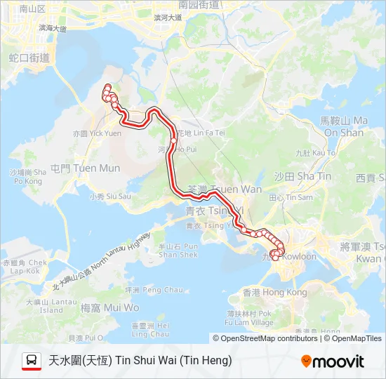 265B Bus Line Map