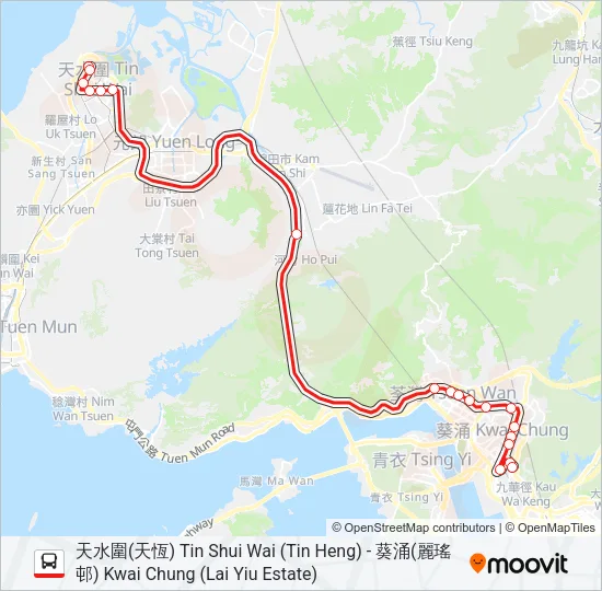 265M Bus Line Map