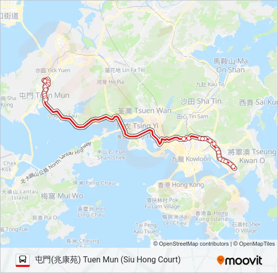 267X Bus Line Map