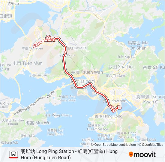 巴士268B的線路圖