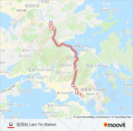 277X Bus Line Map