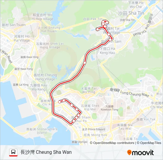 286P Bus Line Map