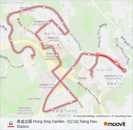 296M Bus Line Map