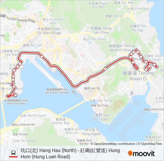 297P bus Line Map