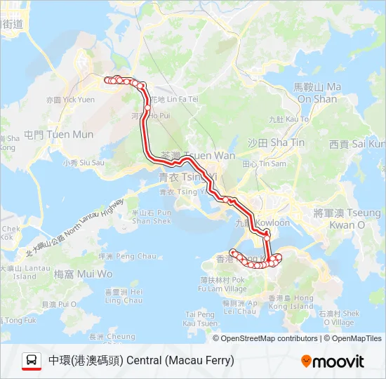 N368 Bus Line Map