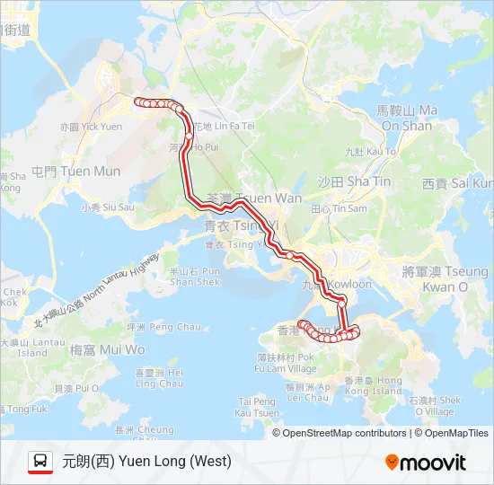 N368 Bus Line Map