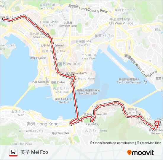 102 Bus Line Map