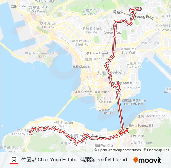 103 Bus Line Map