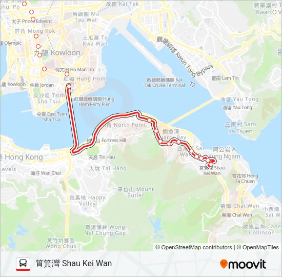 102P Bus Line Map