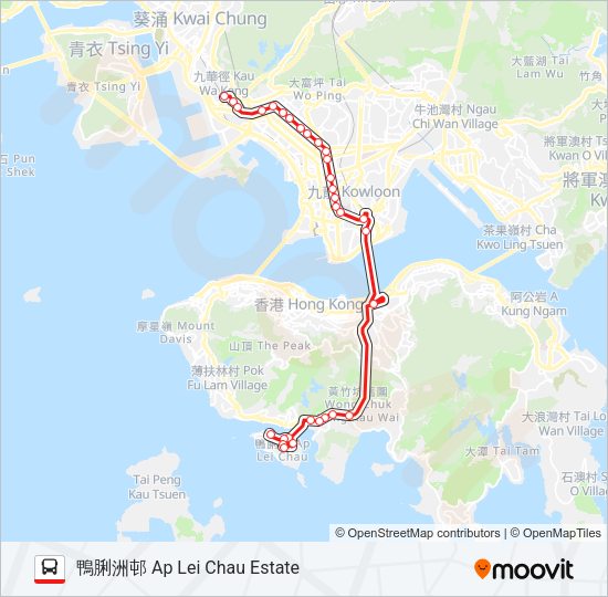 巴士N171的線路圖