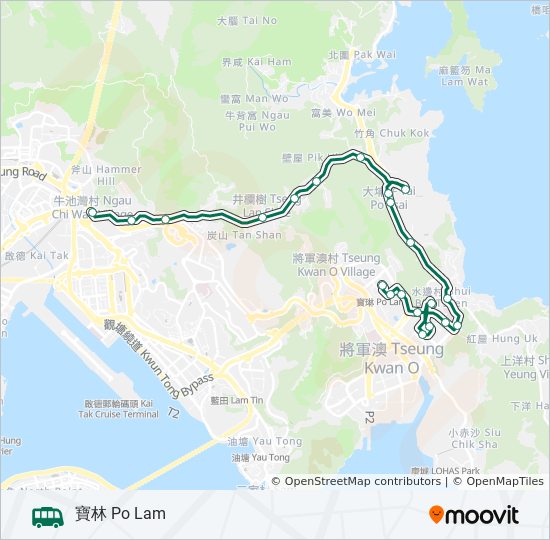 11sルート スケジュール 停車地 地図 寶林 Po Lam