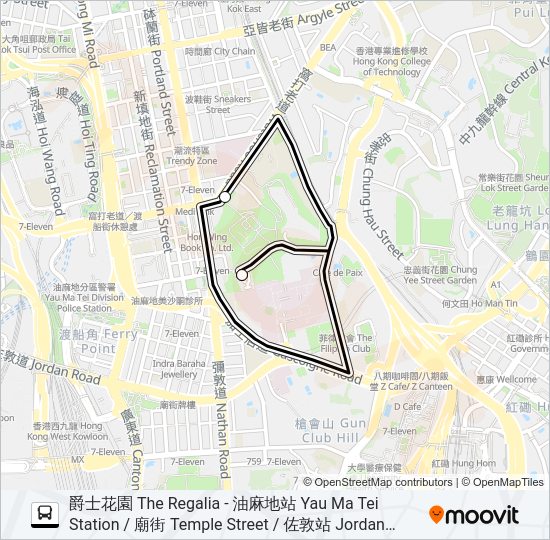 巴士KR11的線路圖