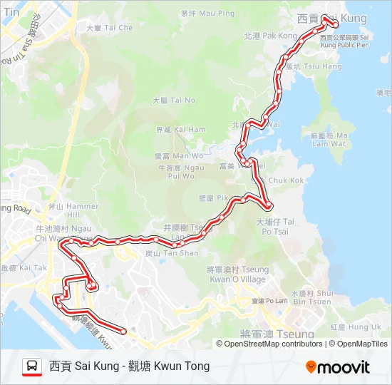 292P Bus Line Map