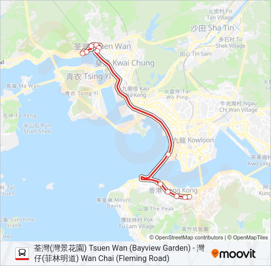 巴士934的線路圖