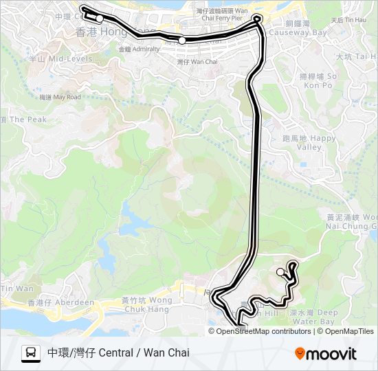 巴士HR89的線路圖