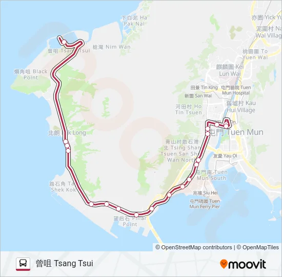 K52A Bus Line Map