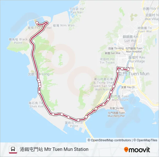 K52A Bus Line Map