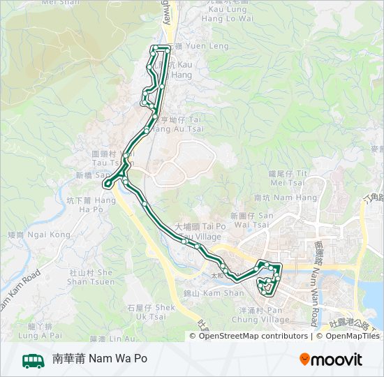 25a路線 時刻表 站點和地圖 南華莆nam Wa Po 更新