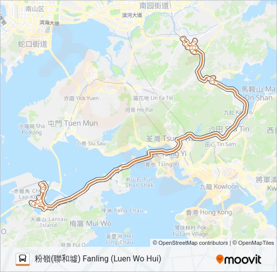 N42A Bus Line Map
