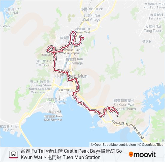K58/K53 bus Line Map